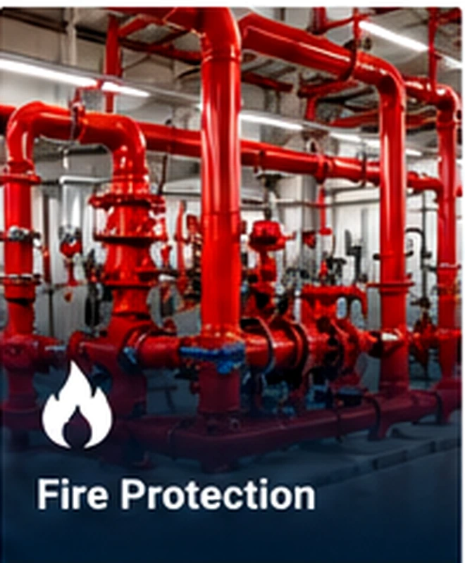 Red fire suppression piping and valves